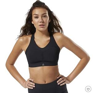 Reebok Puremove Black & Orange Sports Bra XL Athletic Gym Workouts